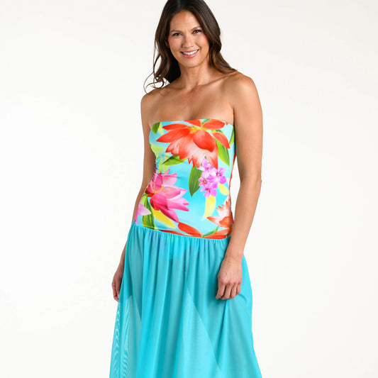 LaBlanca Sunset Botanica Strapless Convertible Maxi Dress