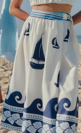 Dress to- Sailboat Midi Skirt
